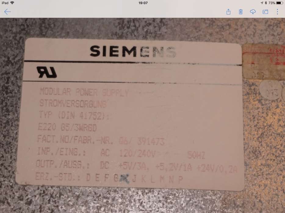 Simatic S5 Power Supply for S5 PLC64551685809666123