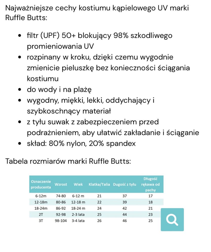 Kostium kąpielowy dla dziewczynki uvkids