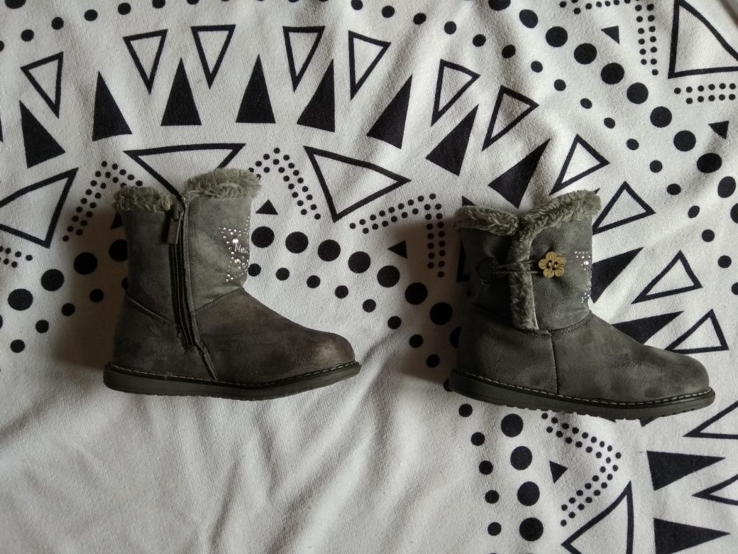 Szare buty zimowe kozaki kolor szary r.29 Nelli Blu wkładka 16,5 cm