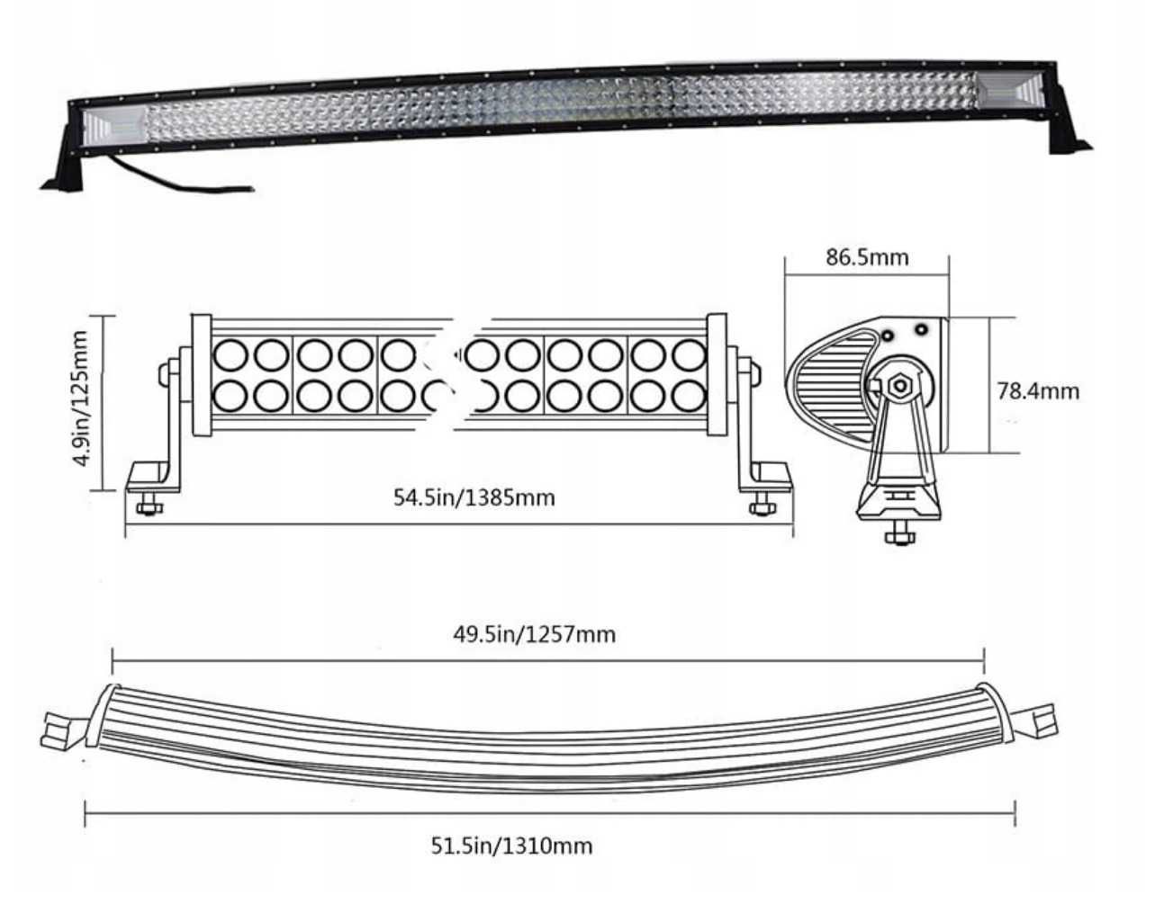 Panel LED lampa robocza halogen 1500W 12-24V CREE