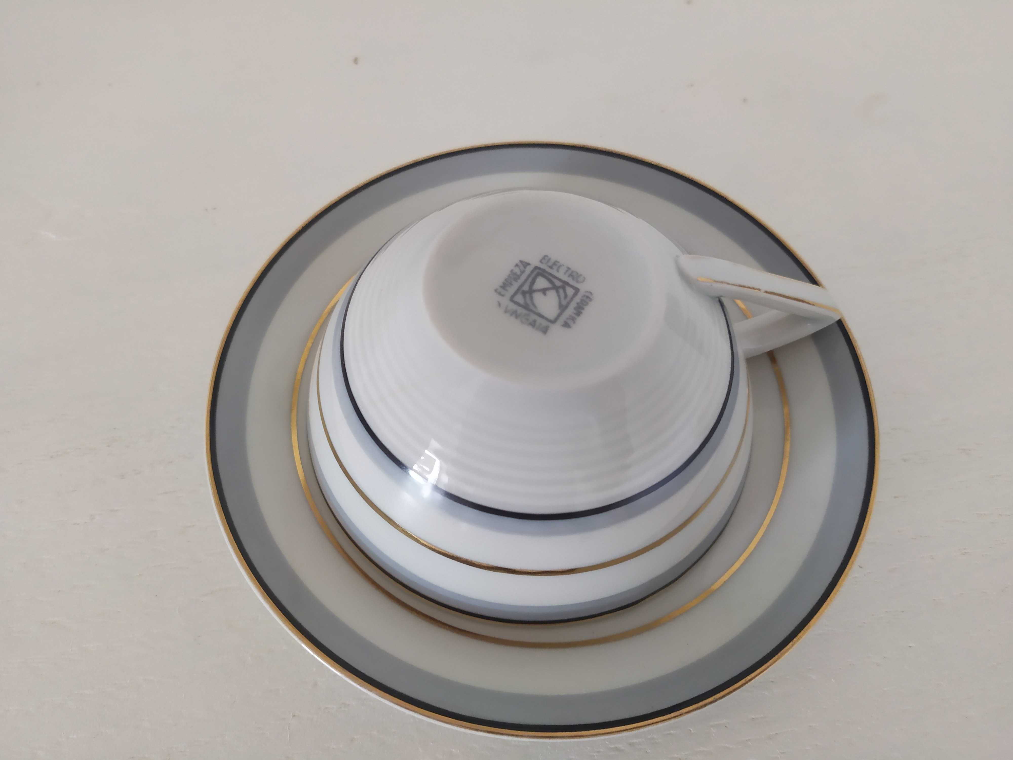 Serviço de chá Art Deco, em porcelana Electro - Cerâmica Candal
