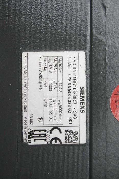 mocny trójfazowy serwomotor SIEMENS z enkoderem max. 5000 obr./min