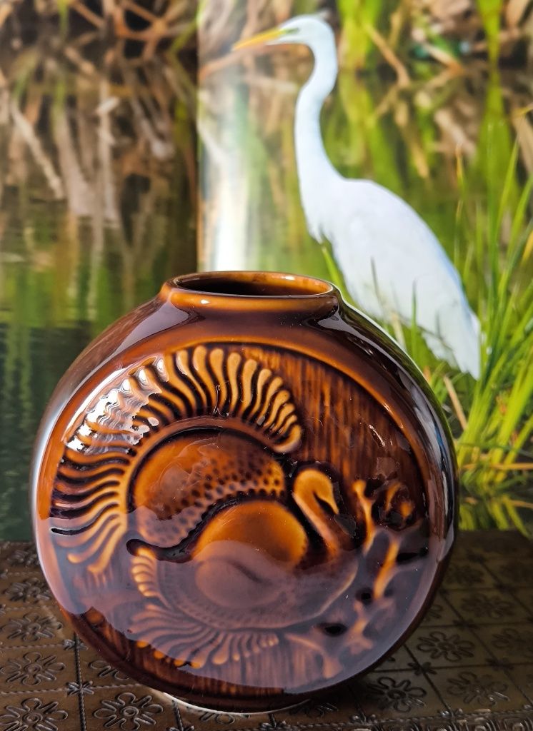 Wazon Pruszków ptaki piękny stary porcelit