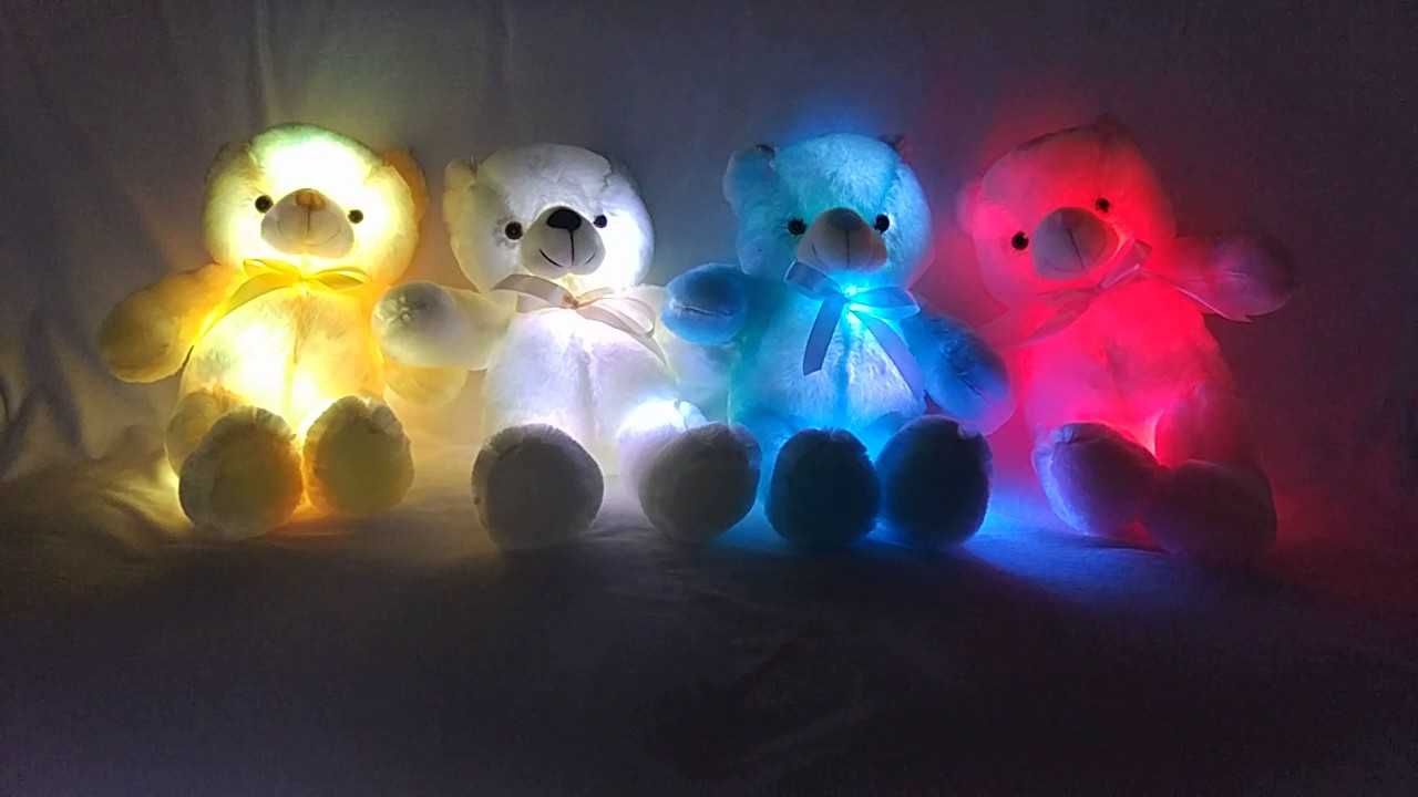 MIŚ świecący PLUSZAK LED LAMPKA Maskotka dla Dzieci Różowy