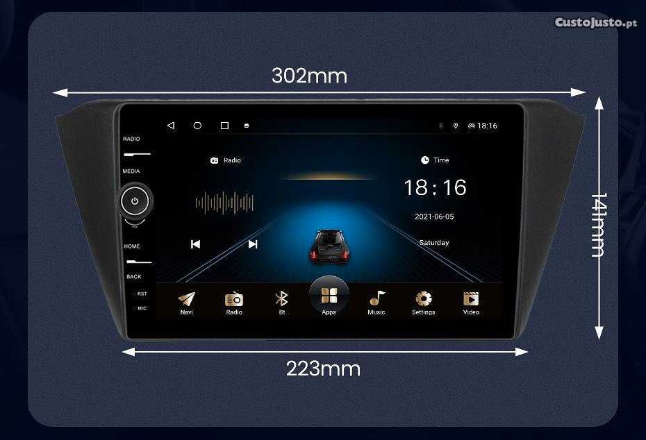 Auto-rádio 9 Polegadas Android 14 Skoda Fabia 2015 a 2019
