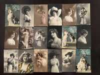 Stare artystyczne pocztówki - kobieta, moda