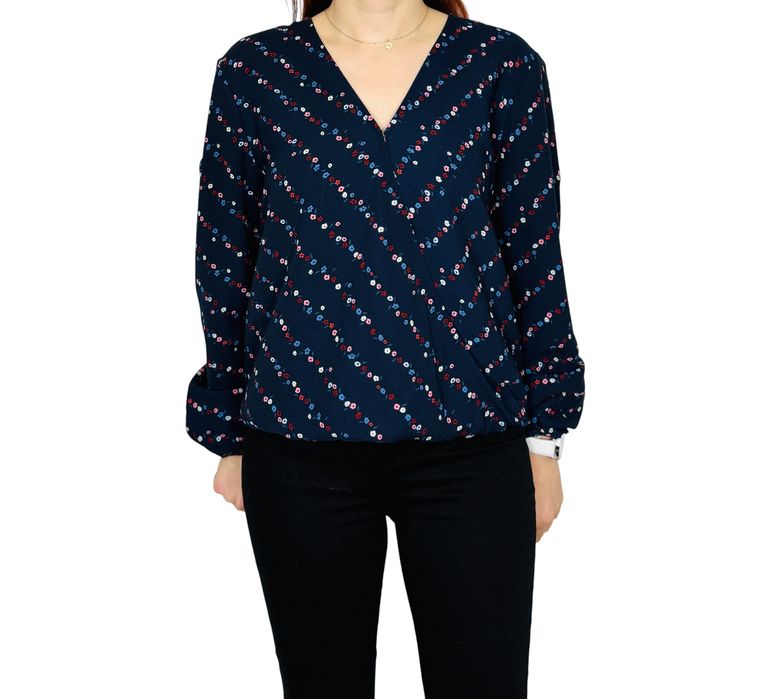 Granatowe body z kopertowym dekoltem XXL 44