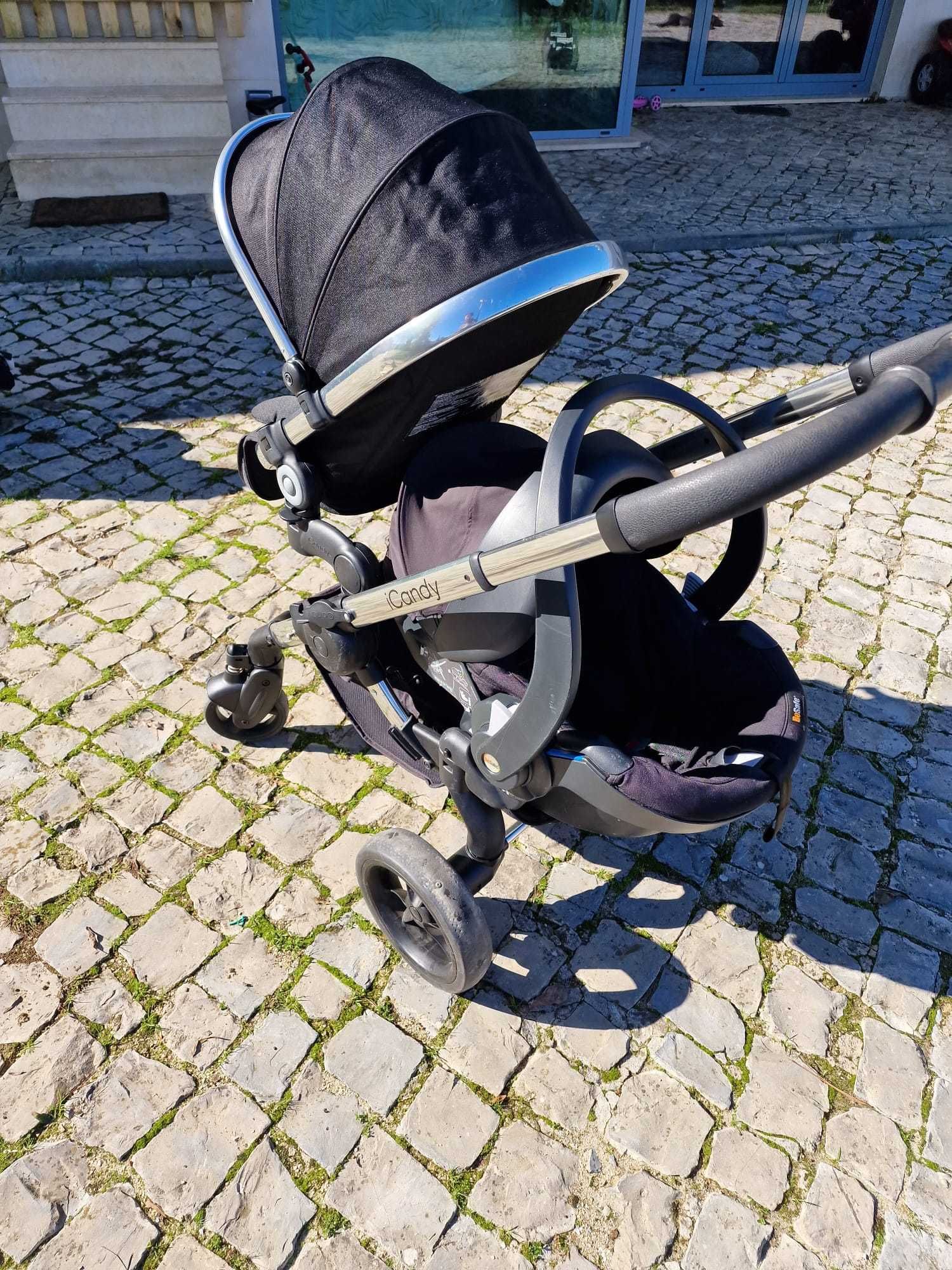 Carrinho Bebé Duo e Cadeiras iCandy Gémeos + Babycoque e base BeSafe
