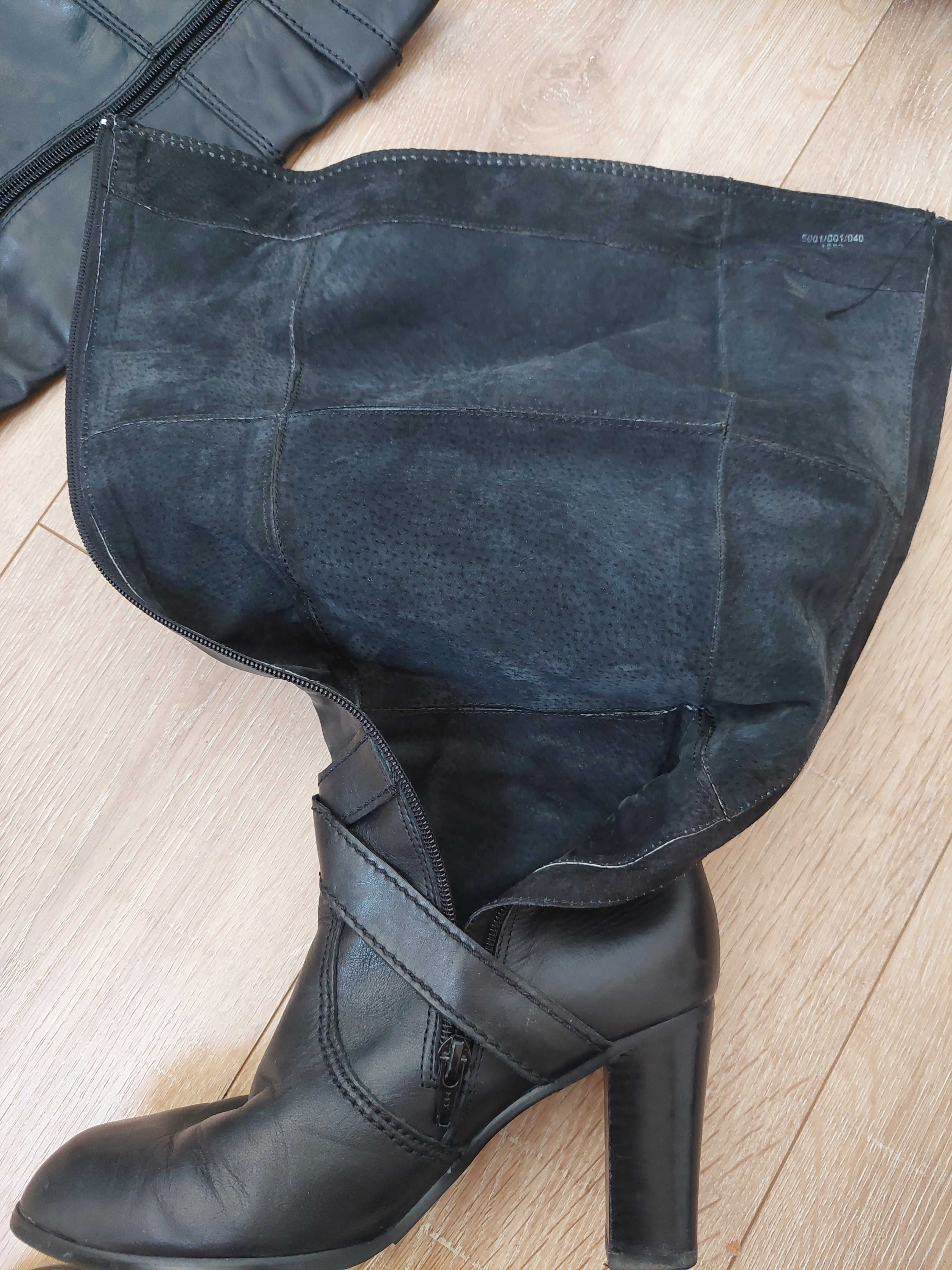 ZARA, kozaki skórzane r.37