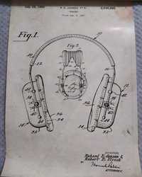 Plakat muzyczny techniczny słuchawki