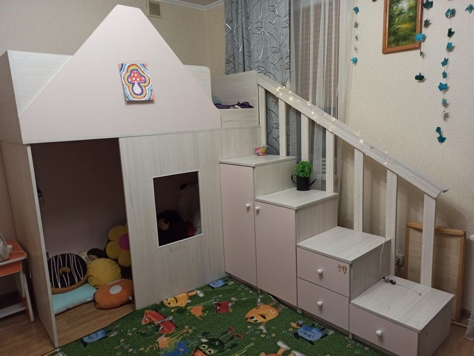 Дитяче ліжко з матрацом ліжко для дівчинки для дитини ліжко-будиночок