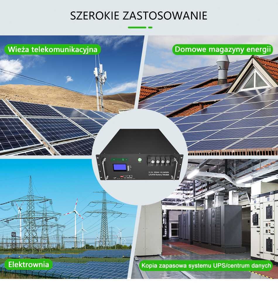 Magazyn energii 10,24KWh 51,2V 200Ah Ogniwa CATL