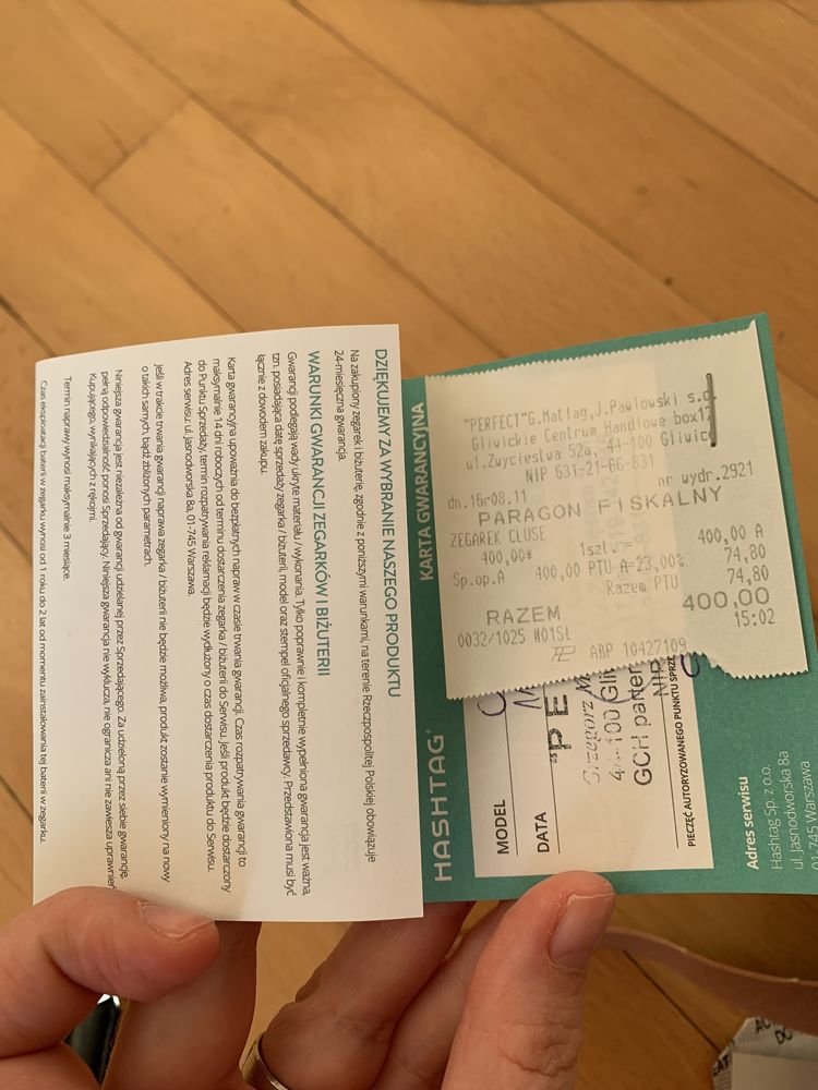 Cluse zegarek ze skorzanym paskiem oryginalny