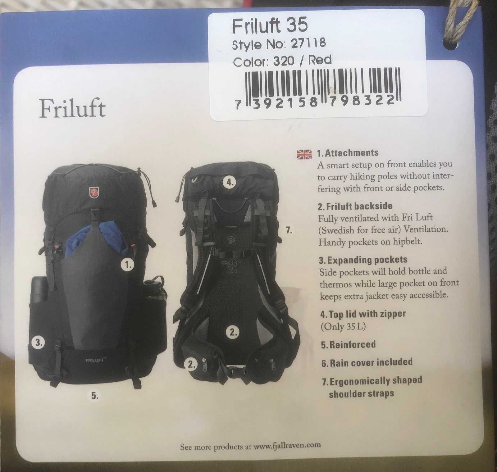 Топовый шведский туристический рюкзак Fjällräven Friluft 35