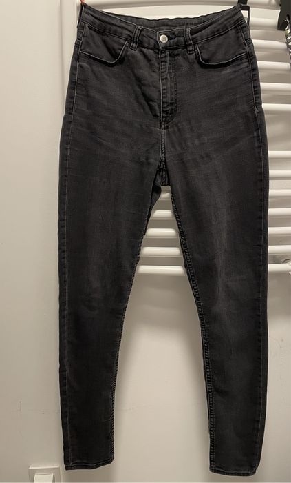 H&M szare spodnie rurki jeansy