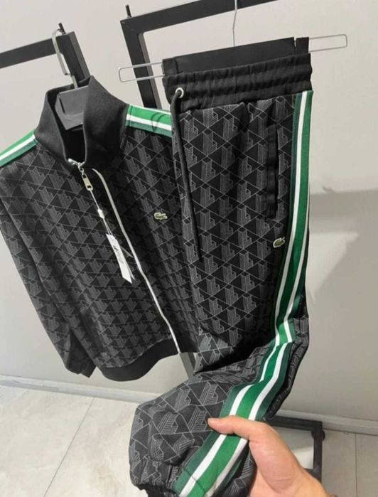 Lacoste monogram 2 - regular fit czarny, najwyższa jakość rozmiar L