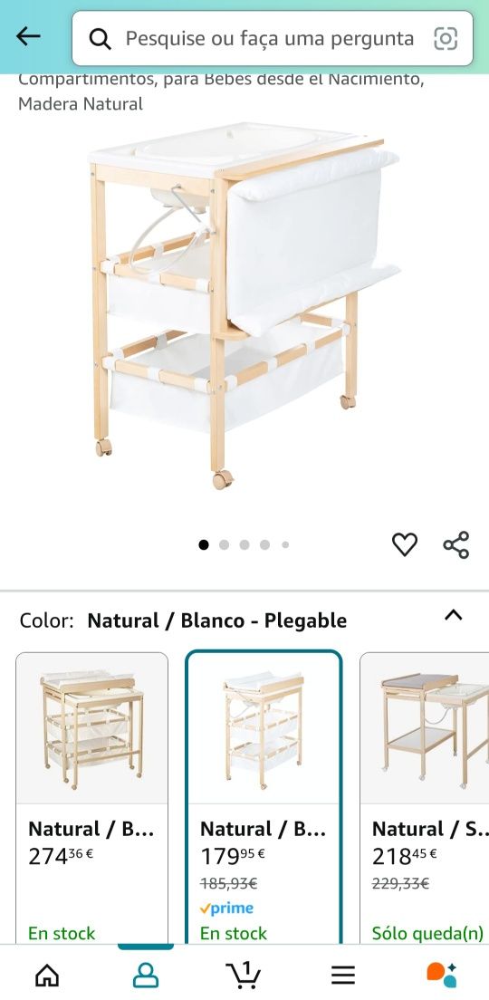 Banheira de bebé com trocador NOVA