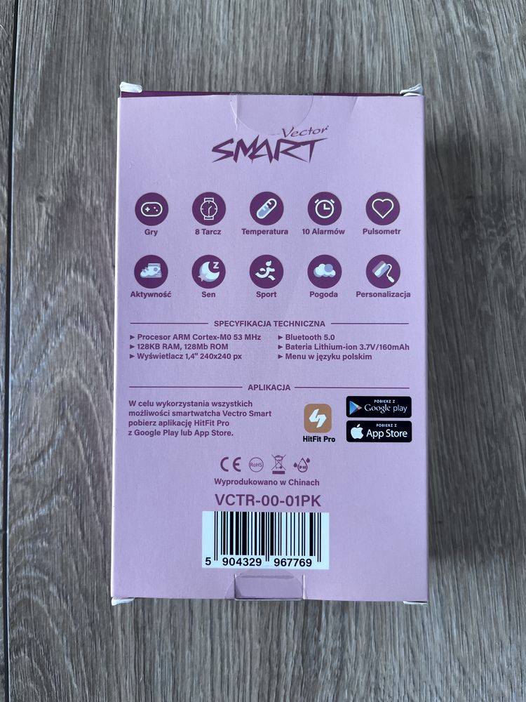 Smartwatch Vector Smart | NOWY | Model VCTR-00-01PK | Kolor różowy