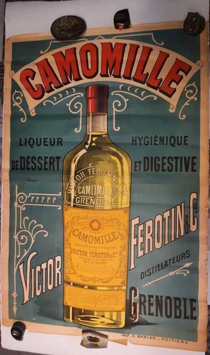 Antigo Cartaz original licor francês de 1898
