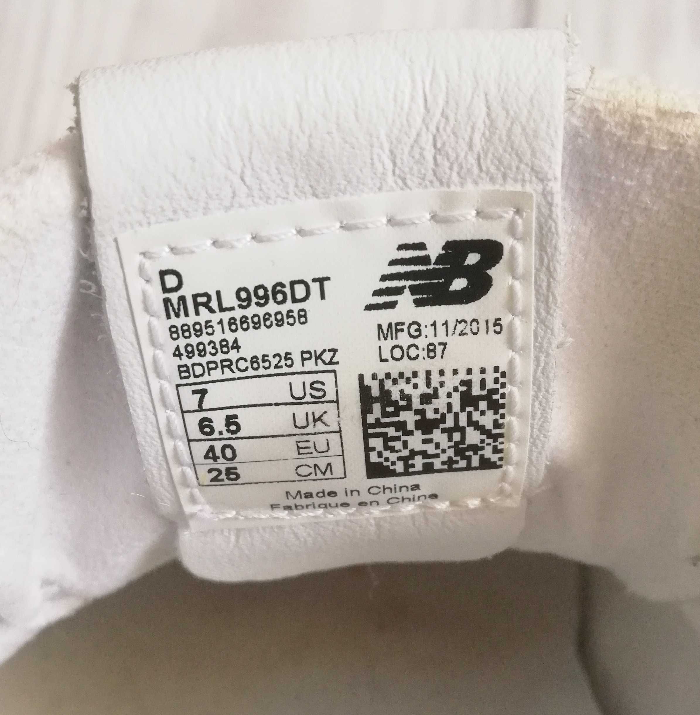 Buty sneakersy NEW BALANCE 996 Skóra r. 40