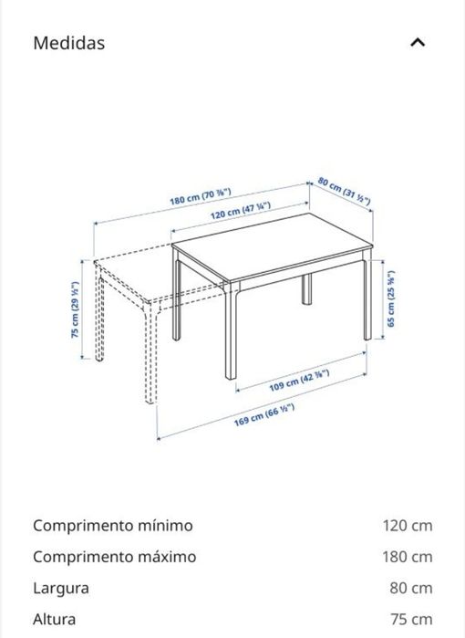 Mesa extensível Ekedalen IKEA + 4 cadeiras