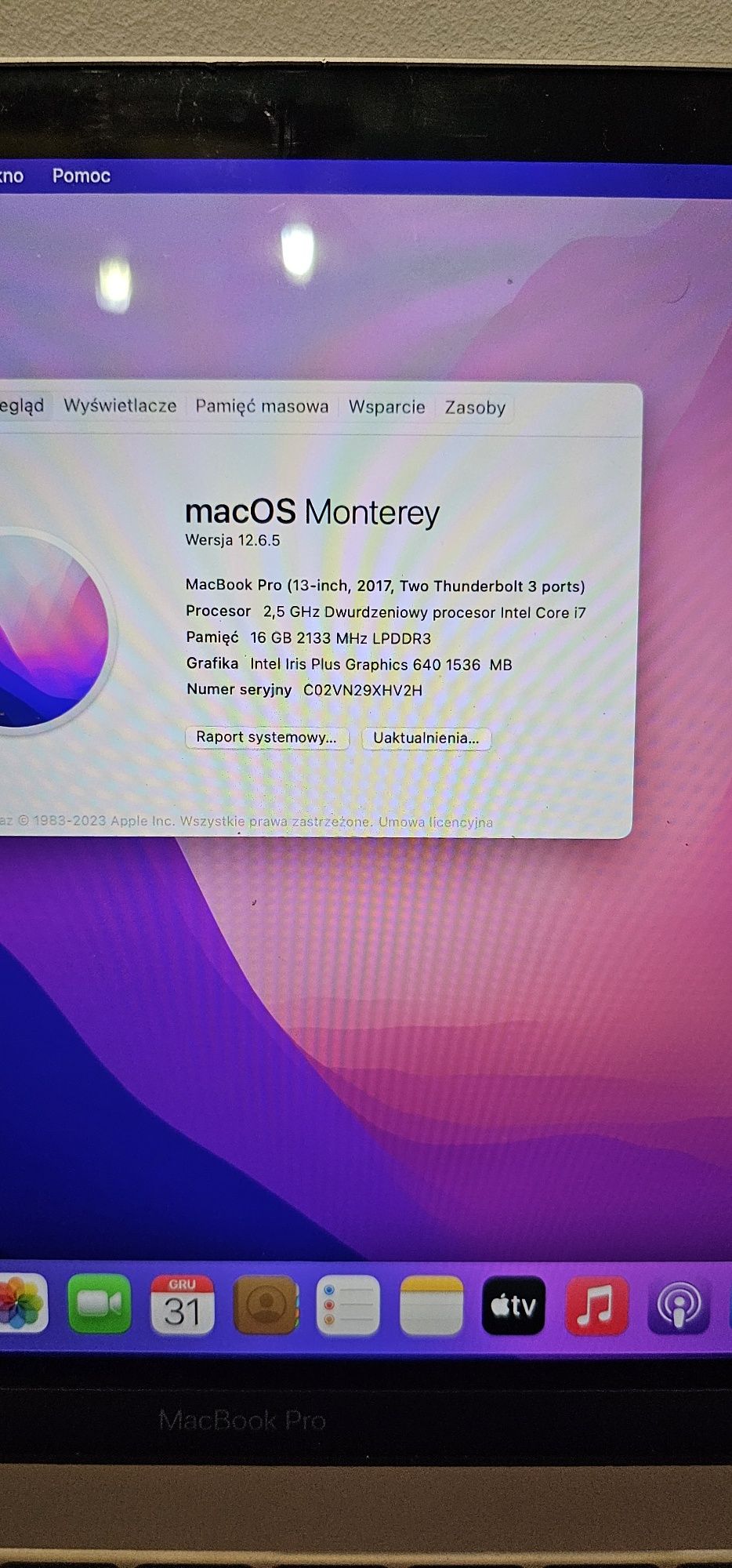 MacBook Pro 13 i7 16GB 1Tb SSD oryginalne pudełko
