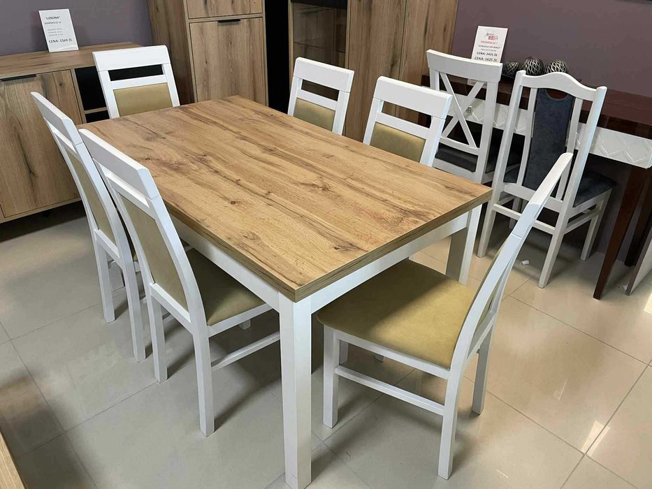 (94WN) Stół rozkładany + 6 krzeseł, okazja 999 zł