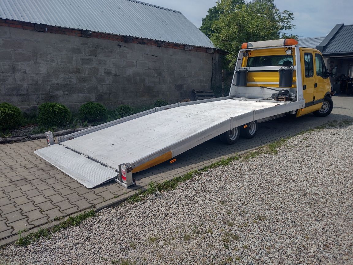 Platforma aluminiowa 2 osie baldinger pomoc drogowa najad autolaweta