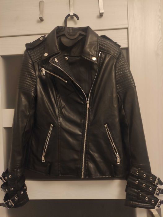 Krótka kurtka ramoneska czarna