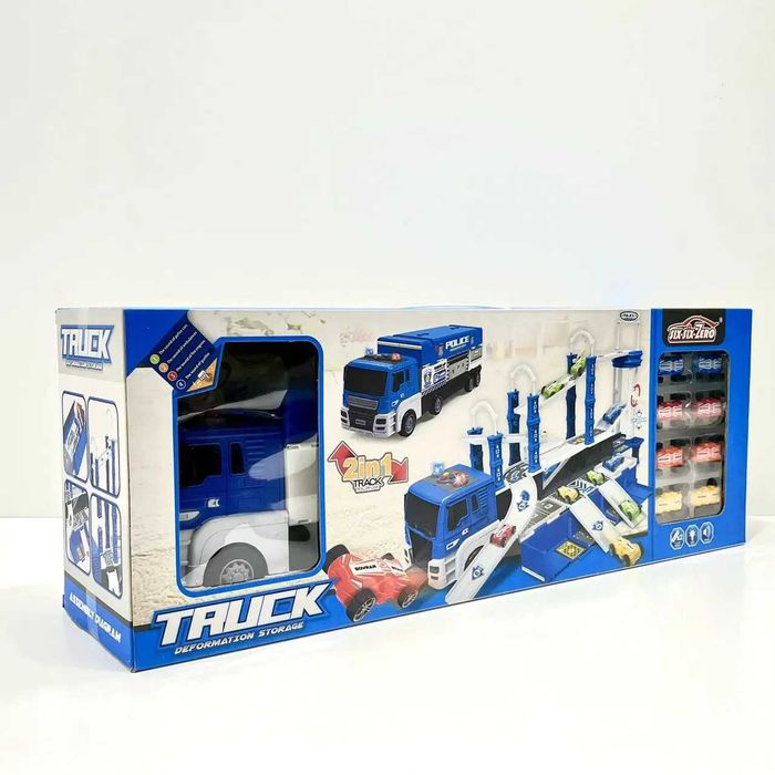 Трейлер/фура ігровий гараж/трек 2в1  два кольори (660-S17-18)