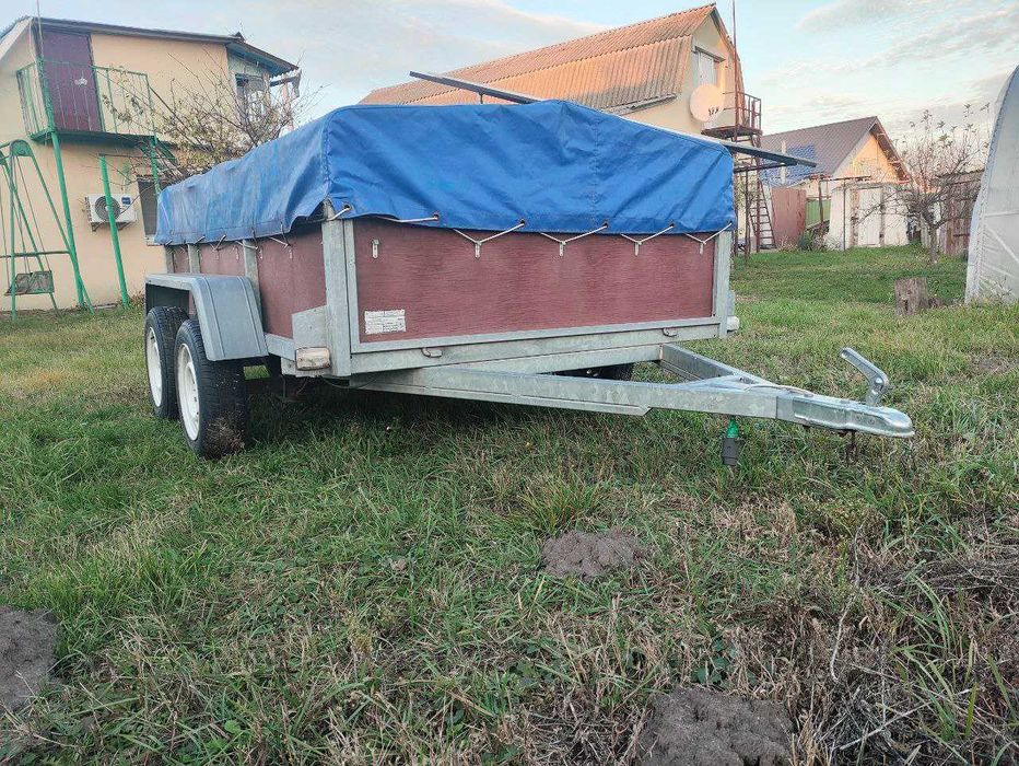 Двовісний оцинкований бакелітовий причіп, рама підсилена 2.60/1.60/0.5