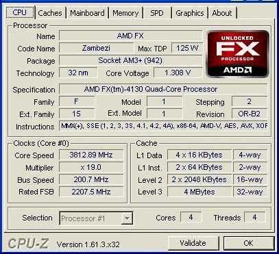 Процесор AMD FX 4130 3.8 Ghz (4 ядра, AM3+)