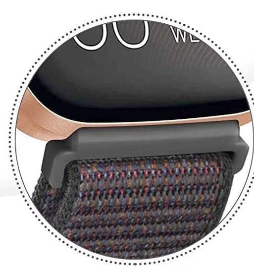 G295 Pasek nylonowy Fitbit Versa3/4,Sense/2_ CZARNY-zapinany na rzepy