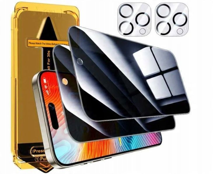 Ekran prywatności Esanik do iPhone'a 15 Pro 2+2 sztuki