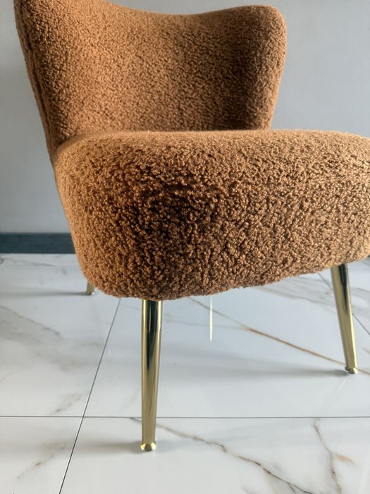 Fotel do salonu biura sypialni krzesło typu baranek