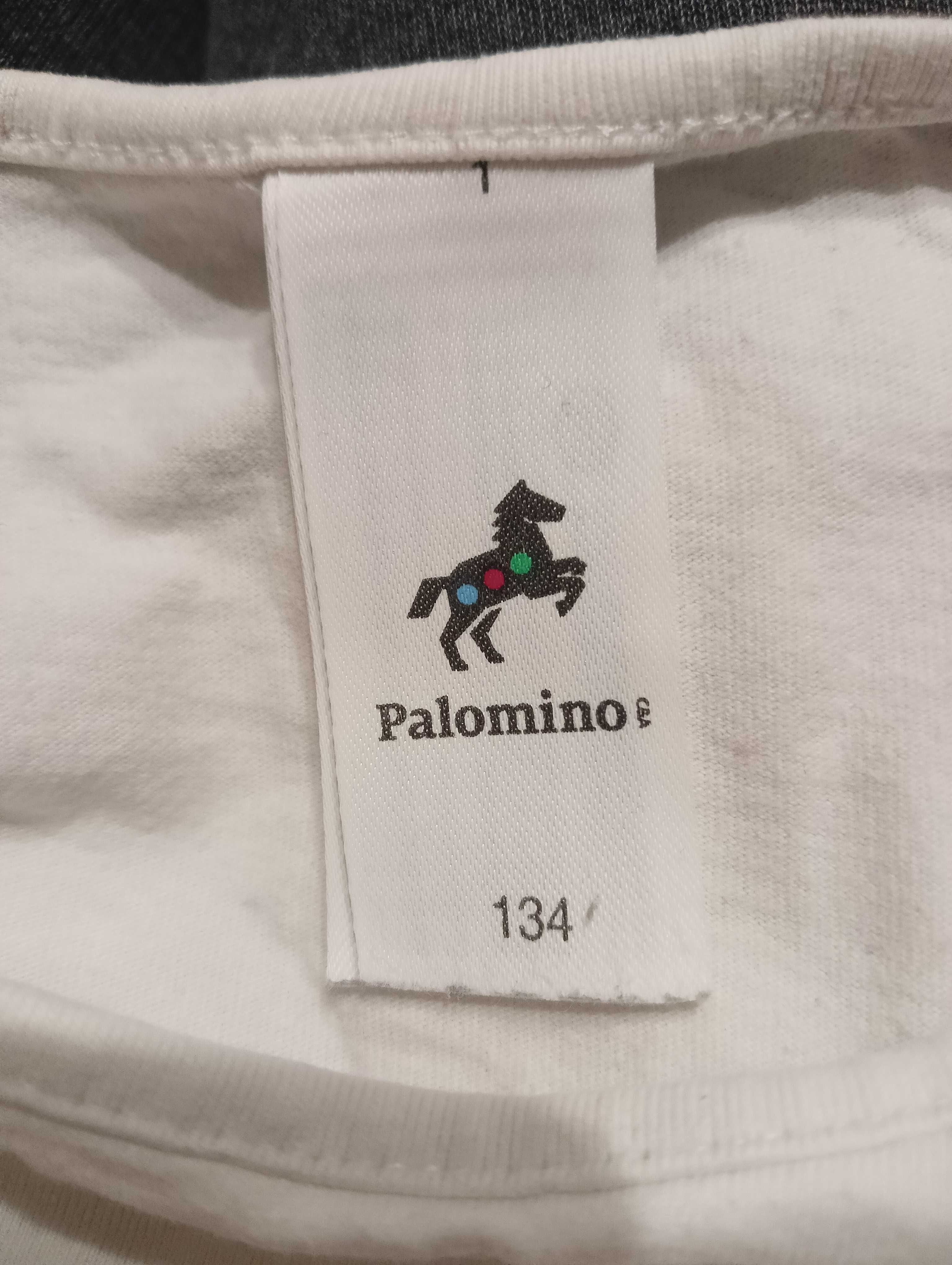 Biała bluzka z cekinową myszką długi rękaw Palomino C&A 134 bawełna