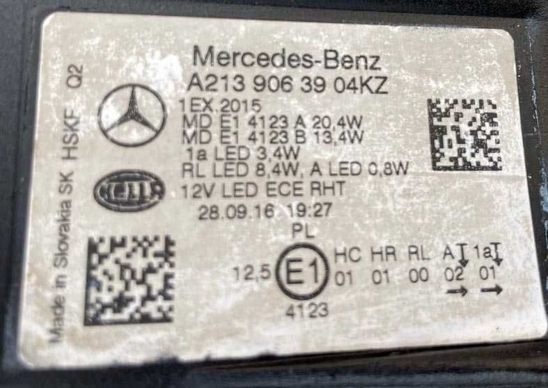 otica frontal ESQ mercedes classe E W213 S213 C238 full LED . fase 1