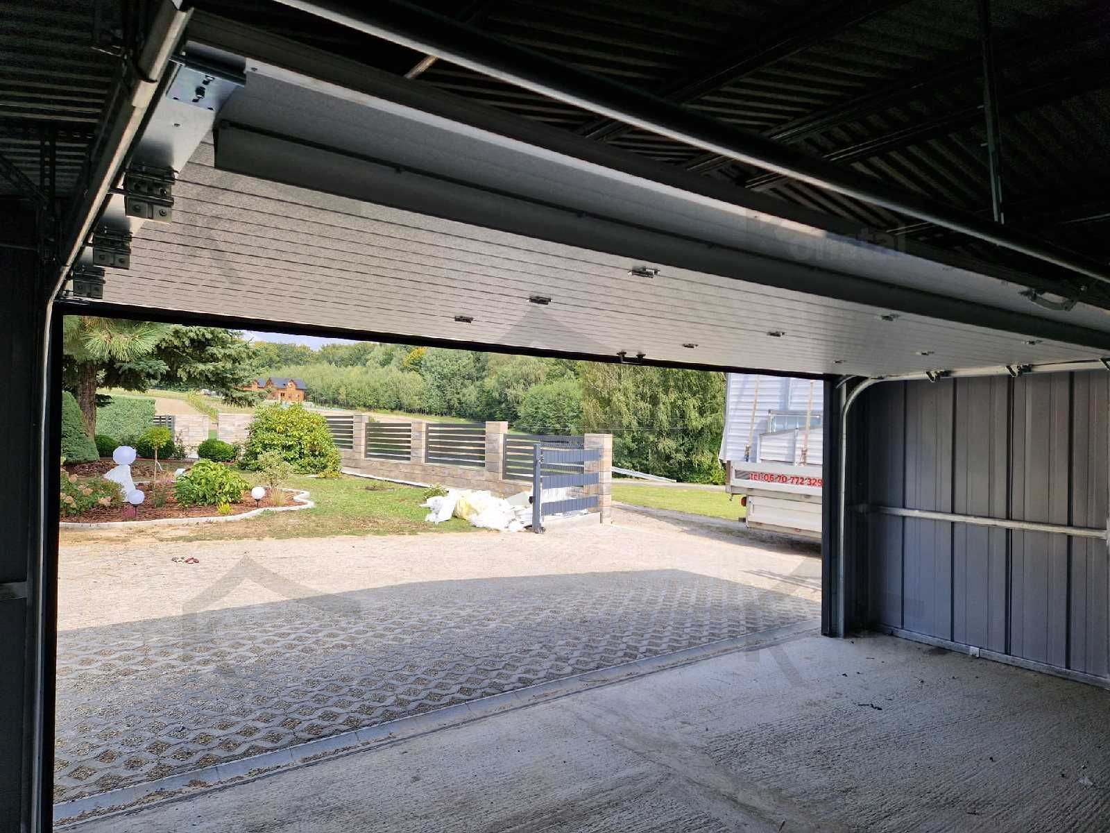 Nowoczesny Garaż blaszany 6x5 TOPLINE pomieszczenie brama SEGMENTOWA