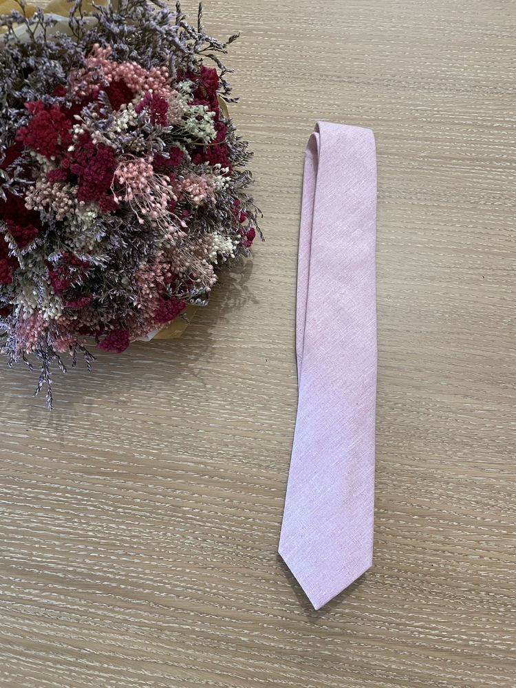 Gravata rosa claro de algodão