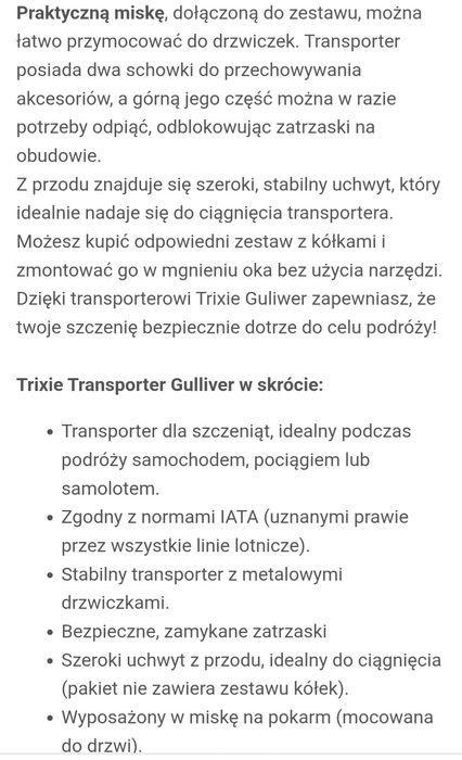 Trixie Transporter Guliver
