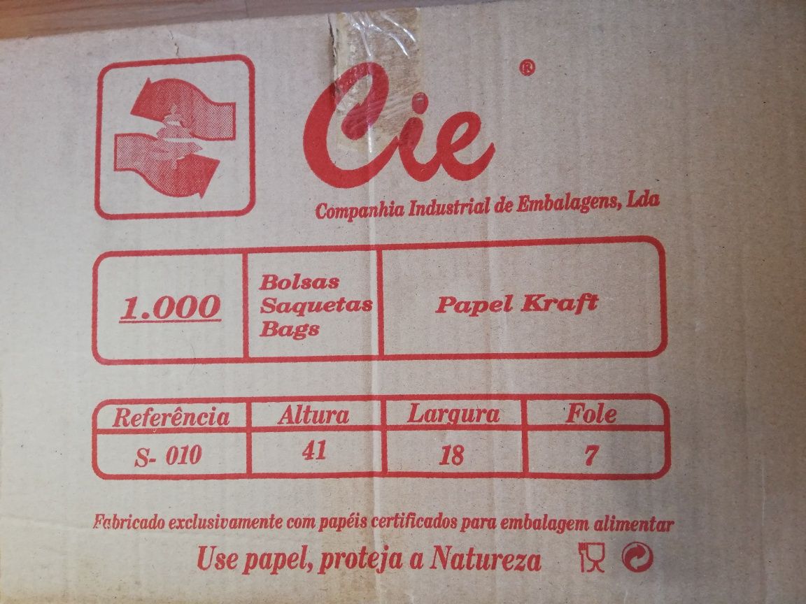 Sacos de papel KRAFT caixa cerca de 850 Sacos NOVA.
