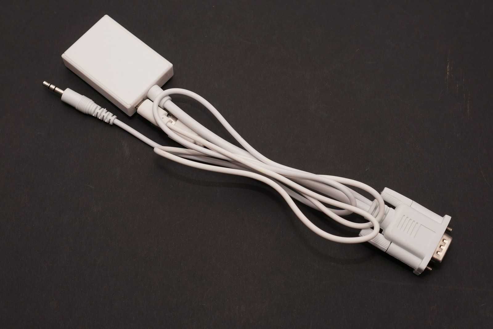 Konwerter - adapter VGA na HDMI,  przejściówka VGA2HDMI, D-sub, biała