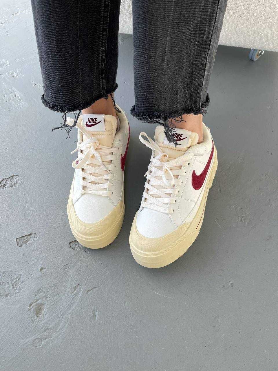 Жіночі кросівки Nike Court Legacy Lift білий з червоним N00169 ХІТ
