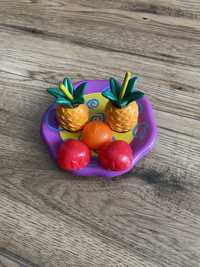 Zabawka kuchenna , duży talerz 12 cm z owocami