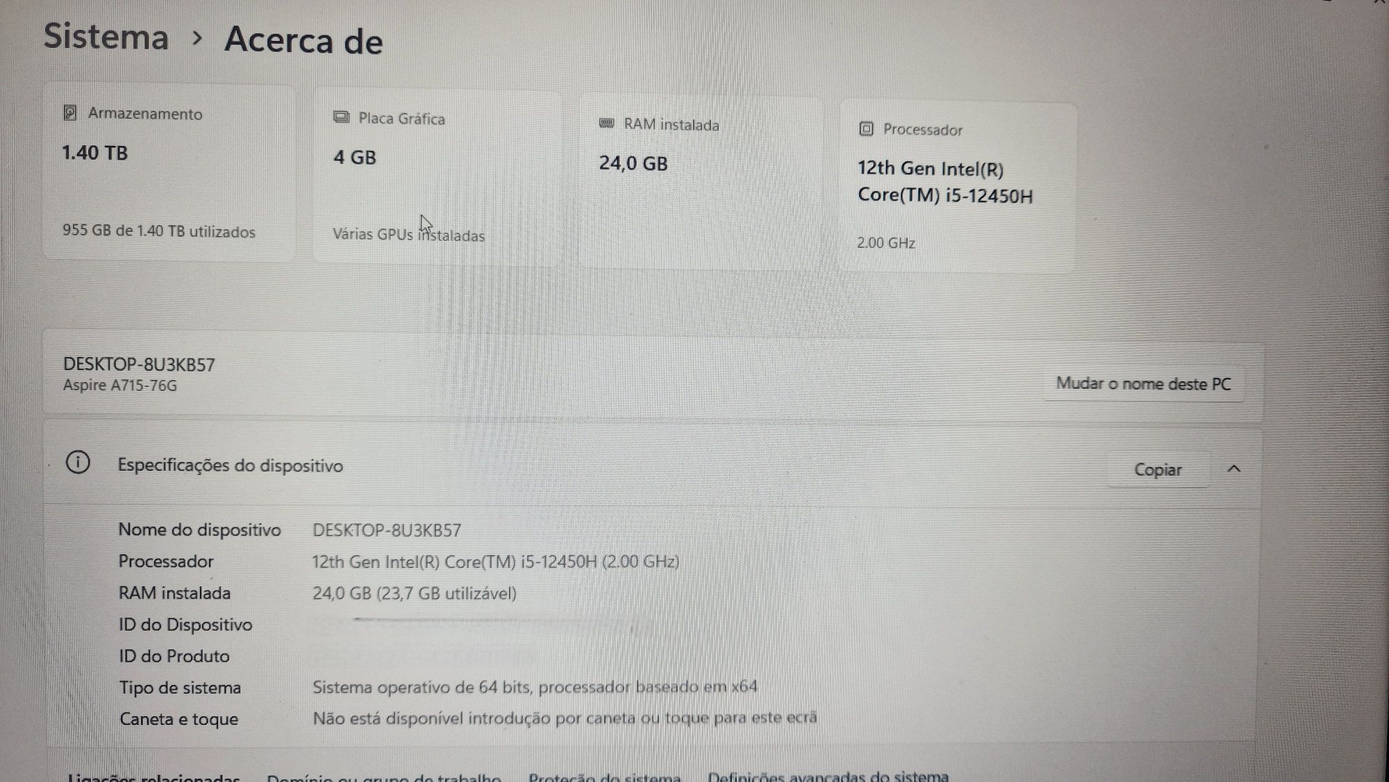 Vendo Acer gaming