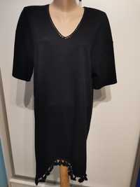 Klasyczna sukienka damska Reserved rozm 36, czarna, krótki rękaw