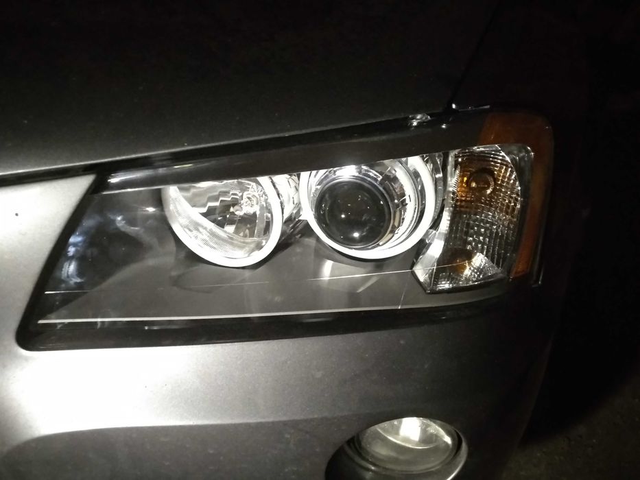 Фара БМВ Ф25 линзы в фару BMW F25 angel eye ангельские глазки