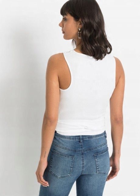 Bonprix top śmietanowy SEXY z wiązaniem r.44/46