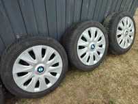 #27 Komplet felg stalowych + kołpaki BMW 16" 5x120 ET44 + opony 205/55