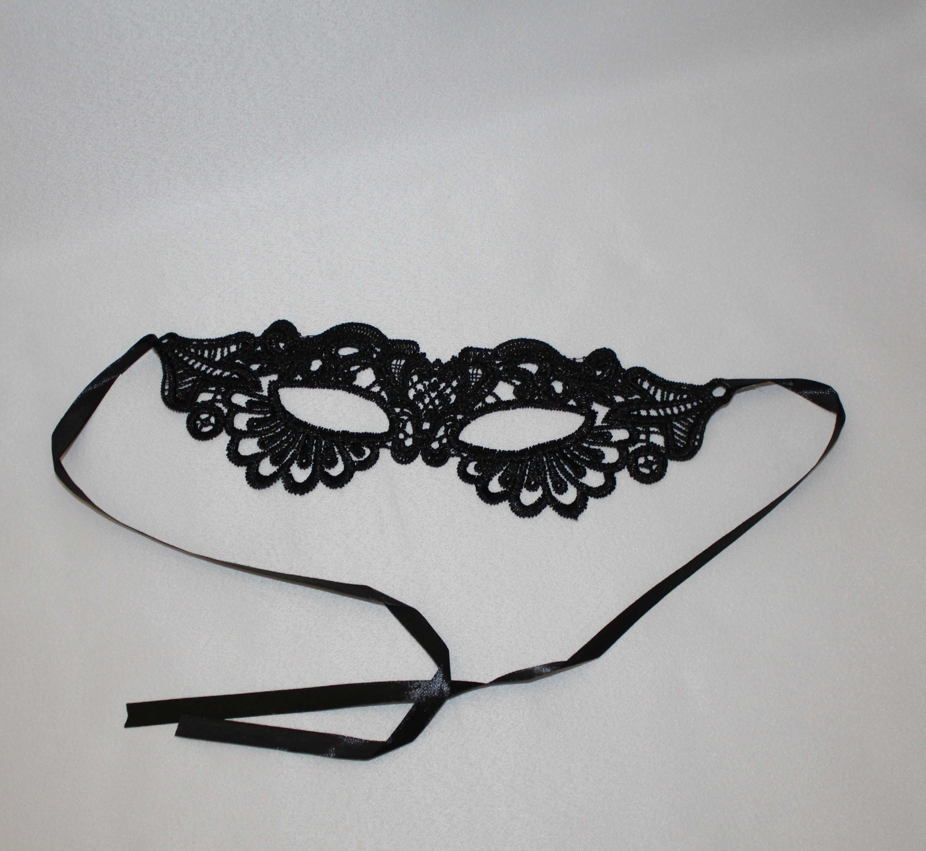 Maska karnawałowa damska koronkowa czarna koronka na bal